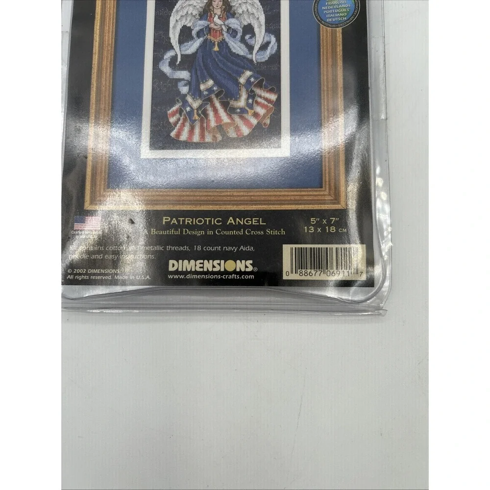 Dimensions Patriotic Angel Counted Cross Stitch Kit Gold Collection Petites Blue